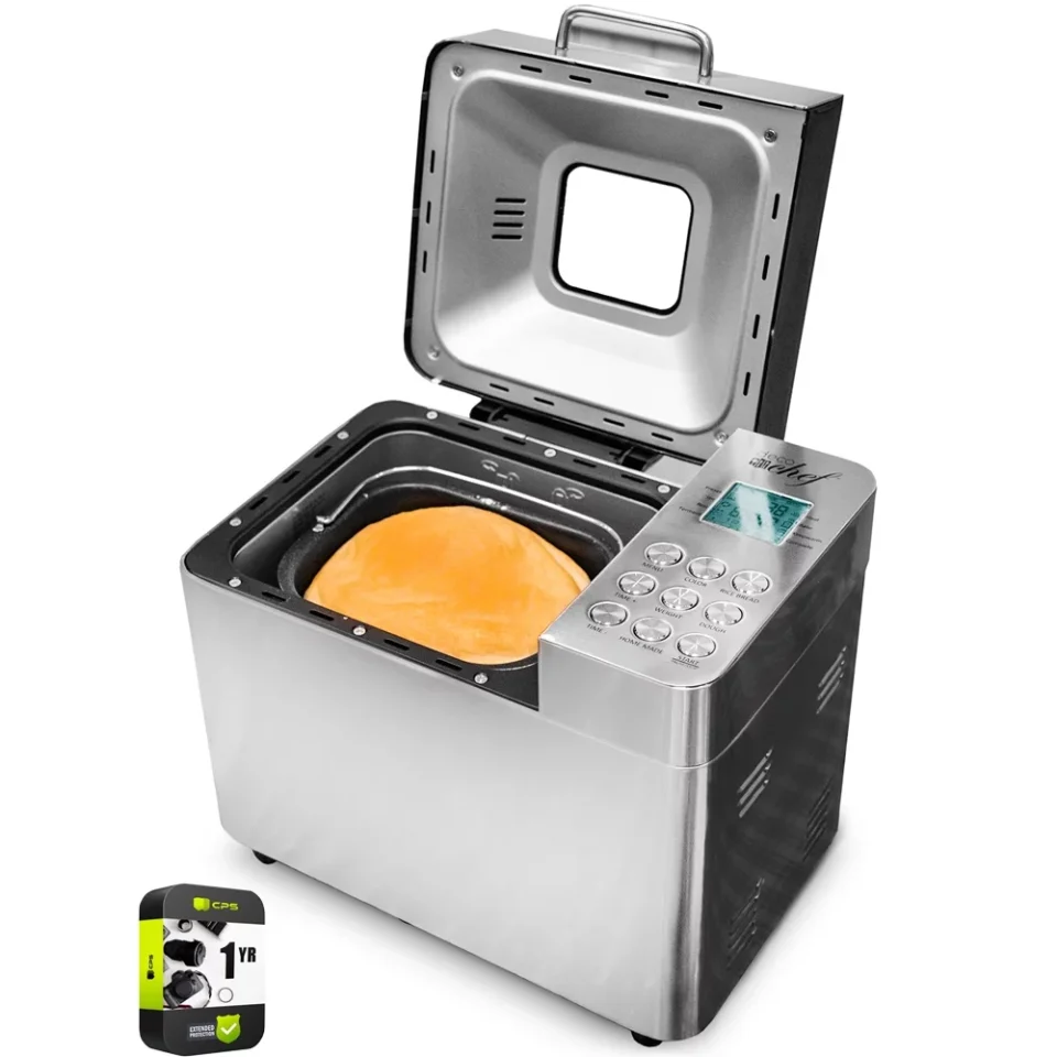 Prime Matte Deco Chef 2 LB Stainless Steel Bread Maker with Smart Cooking Programs+Warranty