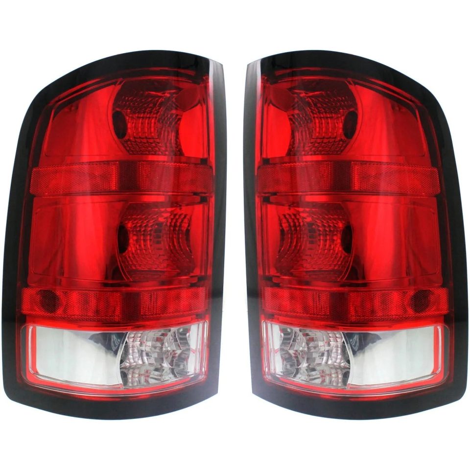 Baking Halogen Tail Light Set For 2009-13 Chevy Silverado 1500 Hybrid w/Bulbs 2Pcs CAPA