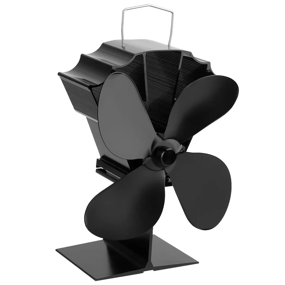 Baking Heat Powered Stove Fan Aluminum Silent Eco Fan For Wood Log Burner Fireplace Warm Air Fan For Winter