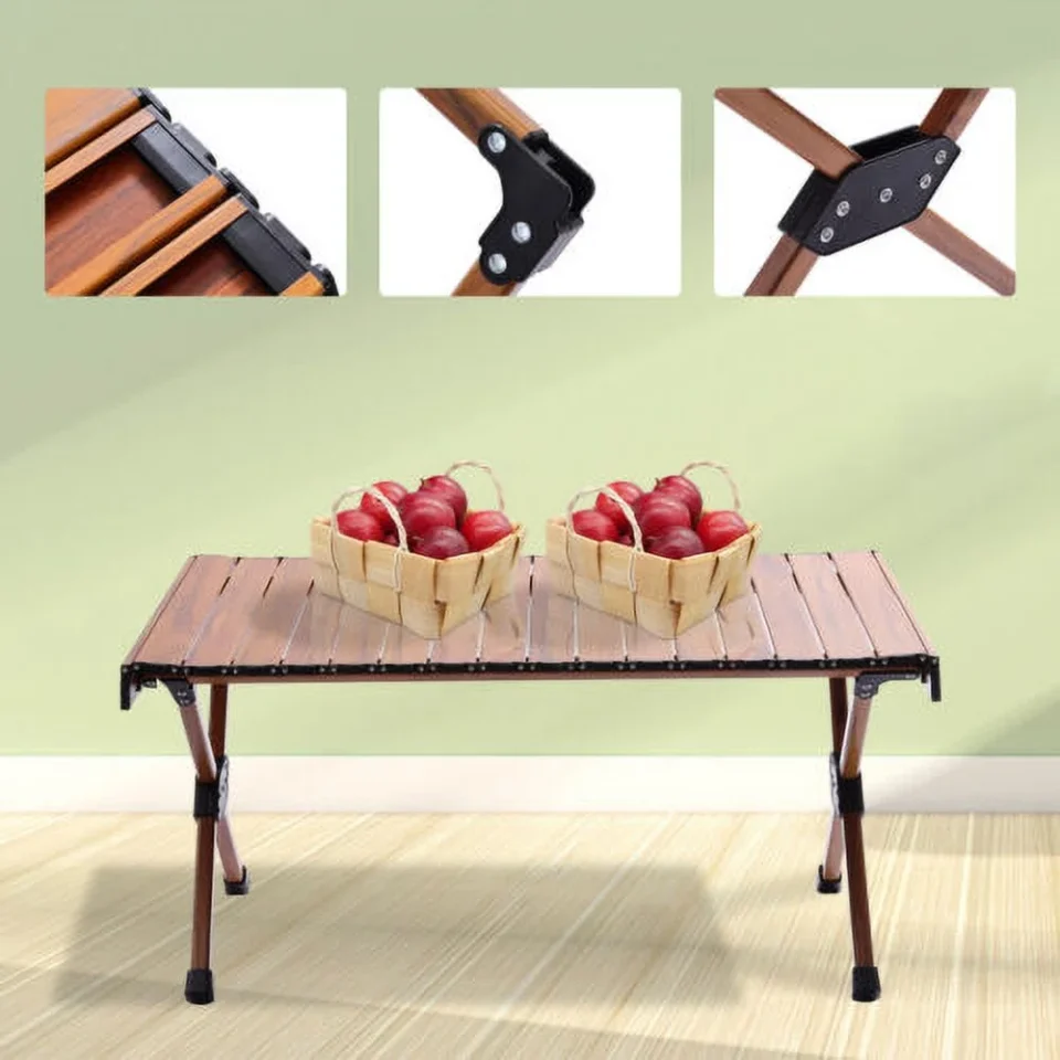 Dining Easy-Clean Outdoor 90*60cm Folding Portable Picnic Camping Table, Aluminum Table with Bag