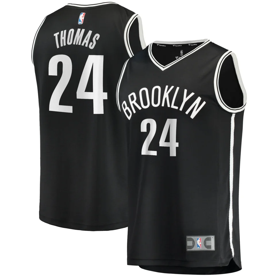 Portable Men's Fanatics Branded Cam Thomas Black Brooklyn Nets Fast Break Replica Jersey - Icon Edition