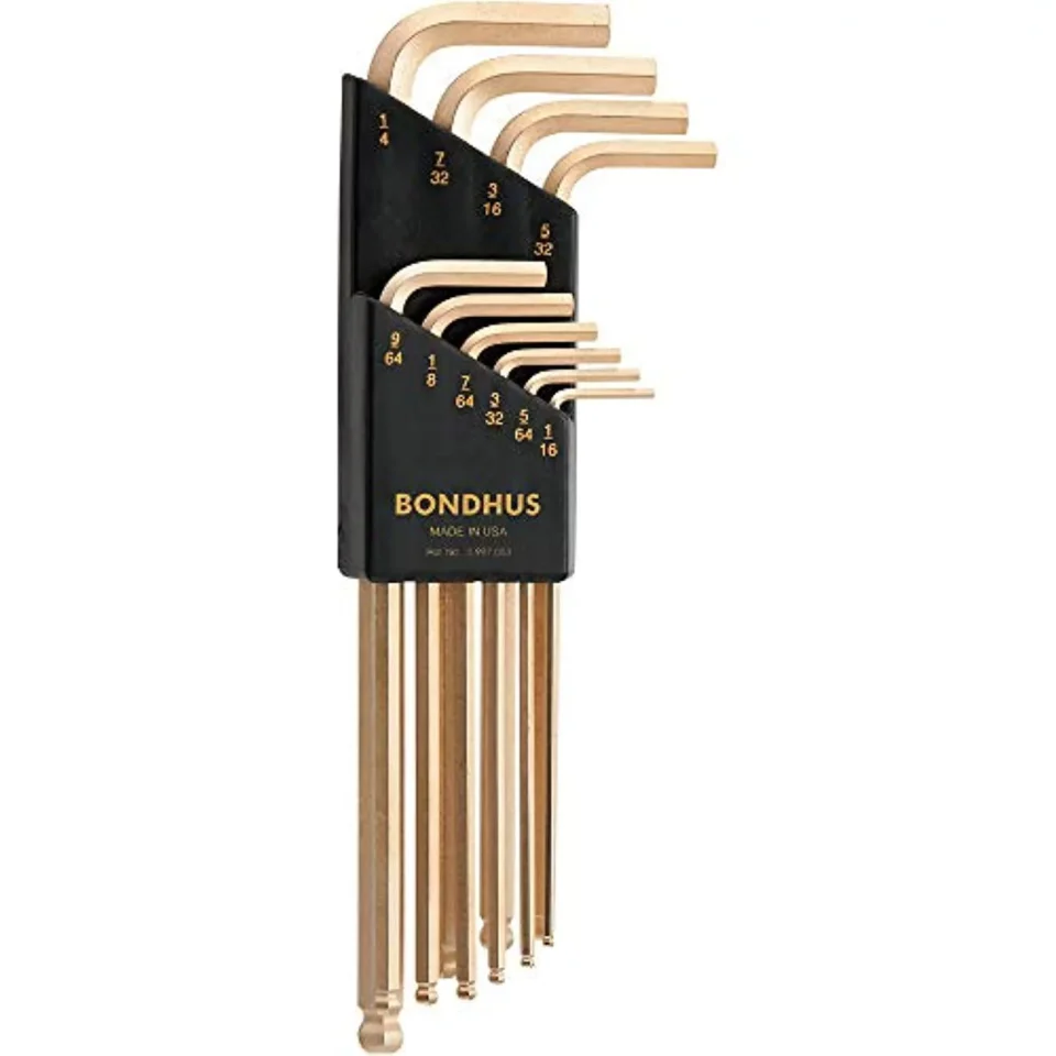 Clear bondhus 37938 set 10 goldguard plated ball end l-wrenches 1/16-1/4