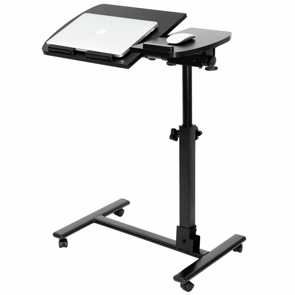 Healthy Laptop Desk Angle Height Adjustable Rolling Cart Over Bed Hospital Table Stand