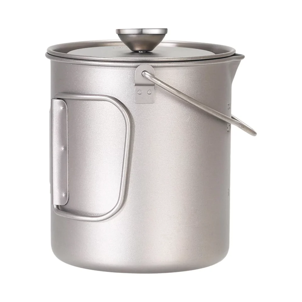 Kitchen Pot with Lid Teakettle Cookware 750ml with Filter Coffee Maker Titanium Coffee Cup Mug for Camp Mountaineering Cooking Outdoor