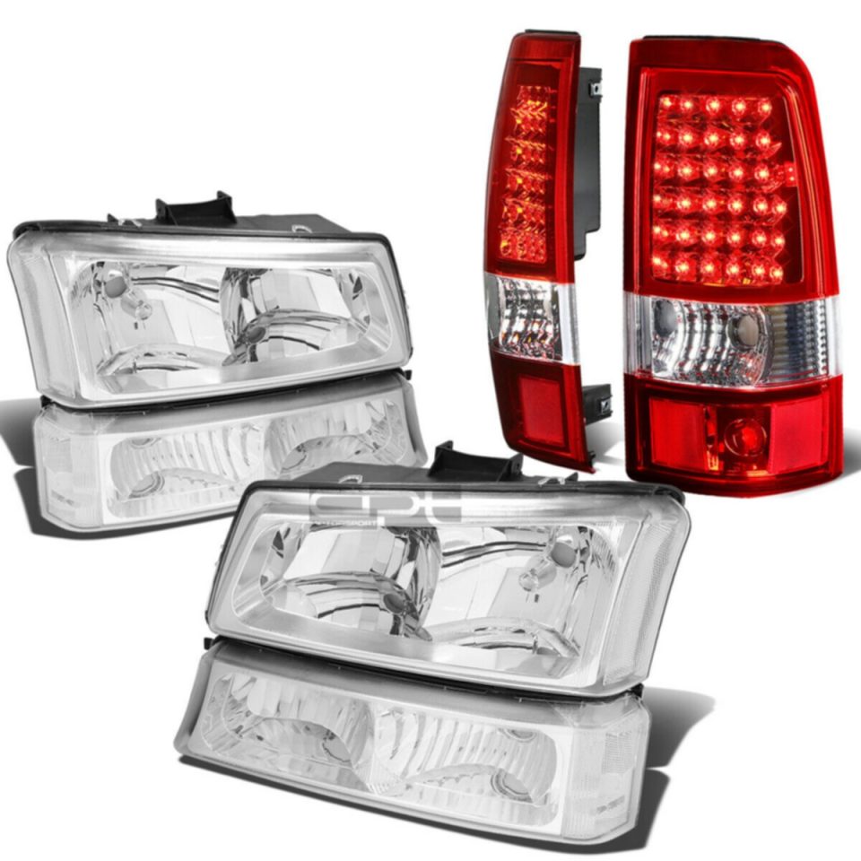 Pure Cast Iron 03-07 SILVERADO CHROME HEADLIGHT+CLEA