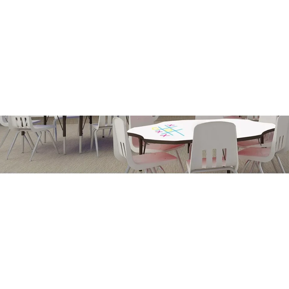 Clear Correll Inc. Deluxe High-Pressure Top Activity Tables 42x42 SQUARE WALNUT, SILVER MIST