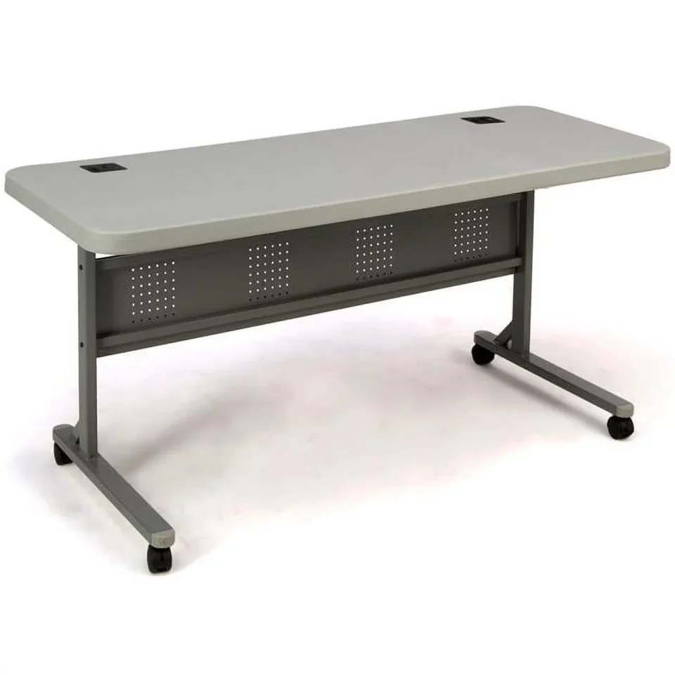 Frosted National Public Seating 5 ft. Plastic Flip-n-Store AV Table