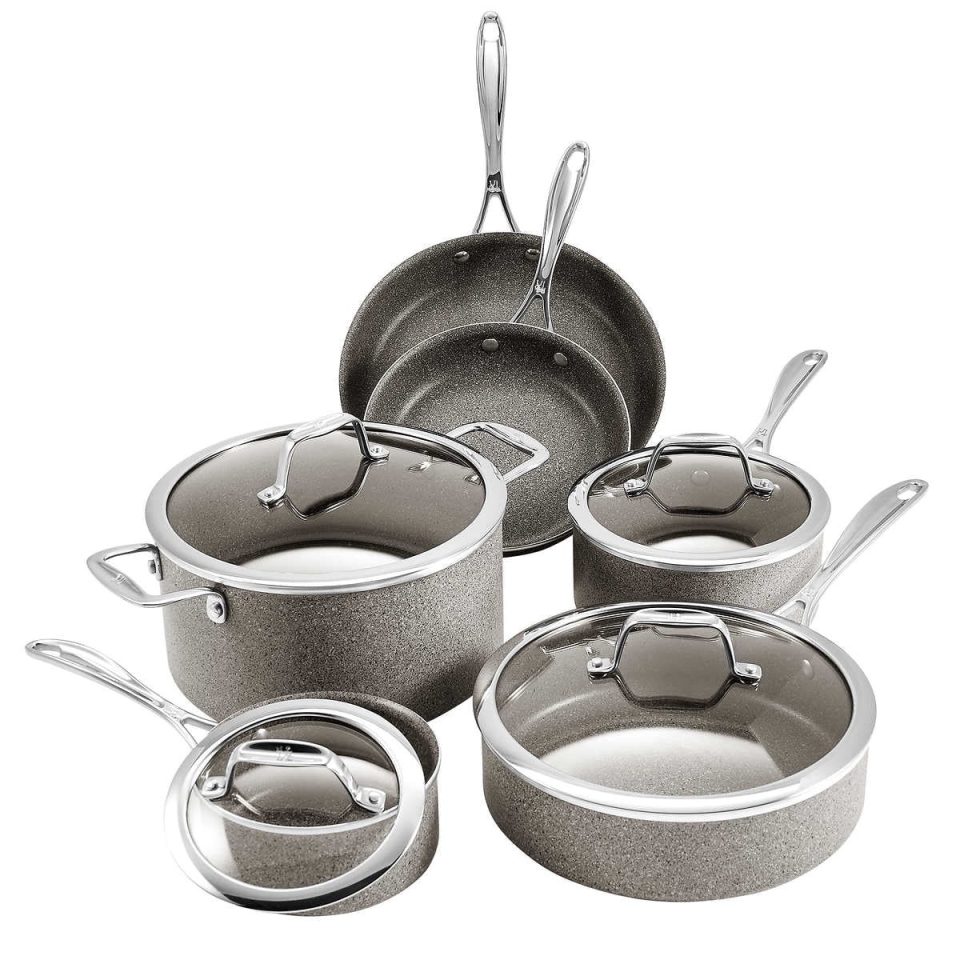 Safe Dining J.A. Henckels International 10-piece Capri Granitium Nonstick Cookware Set