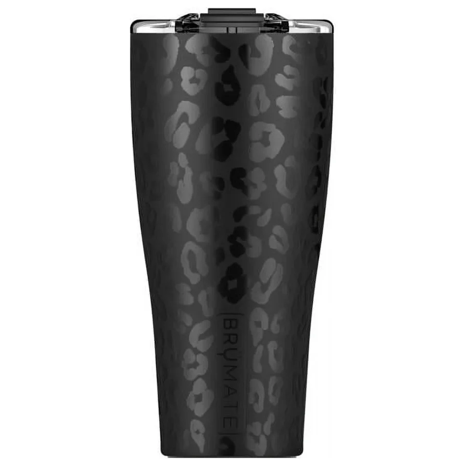 Food-Grade BruMate 32 oz Imperial Pint Onyx Leopard BPA Free Insulated Tumbler