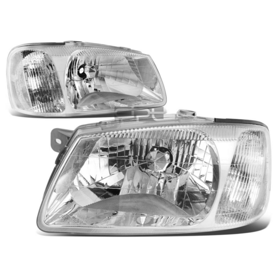 Dining Cleaning 2000-2002 Accent Pair Chrome Housing Clear Corner Bumper Headlight/Lamp Set