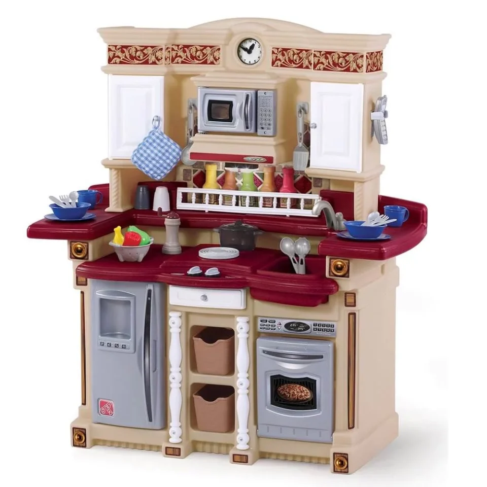 Glossy Step2 Pretend Play Kids Toy Cooking Lifestyle Partytime Kitchen with Accessories