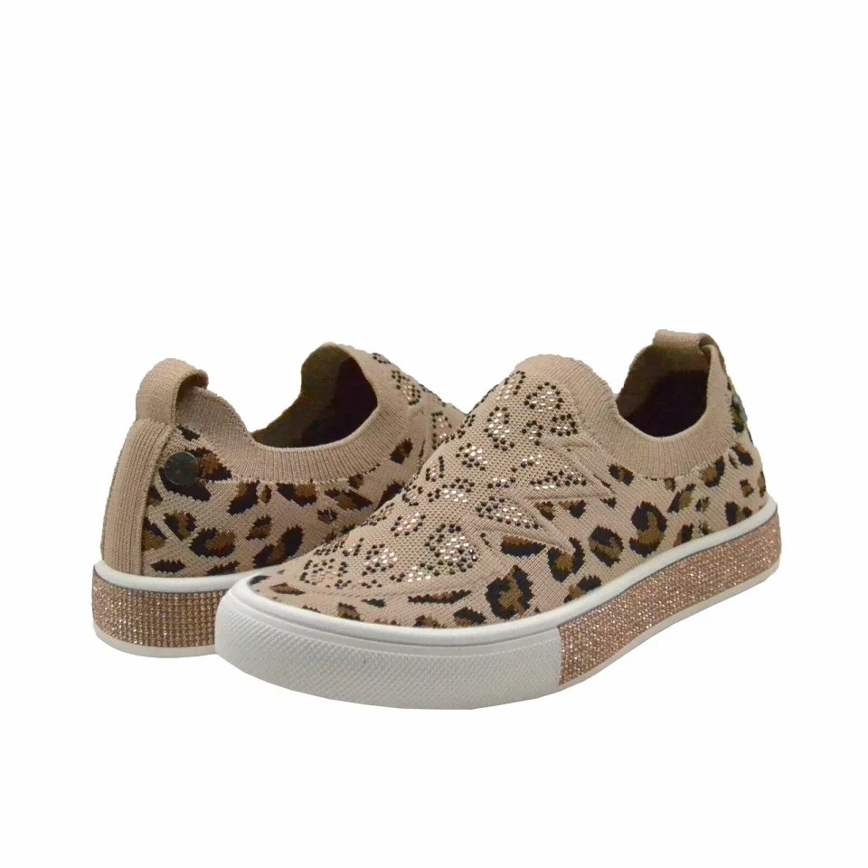 Stainless Steel Bernie Mev Women's Gardenia Slip On Embellished Rhinestone Sneakers