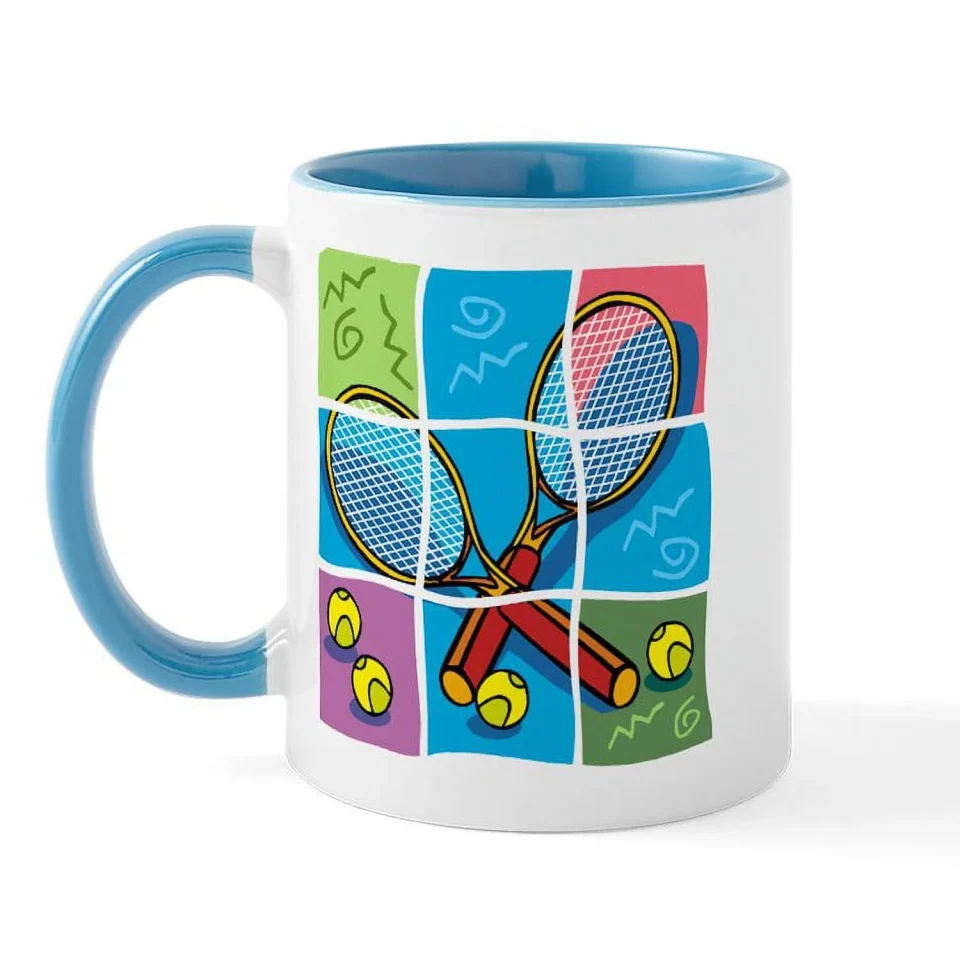 Natural Kitchen CafePress - Tennis Puzzle Mug - 11 oz Ceramic Mug - Novelty Coffee Tea Cup