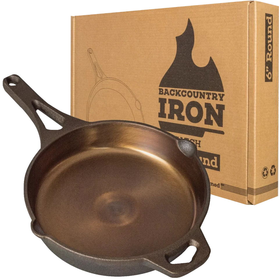Eco-Friendly Backcountry Iron 6 Inch Smooth Wasatch Pre-Seasoned Round Cast Iron Skillet