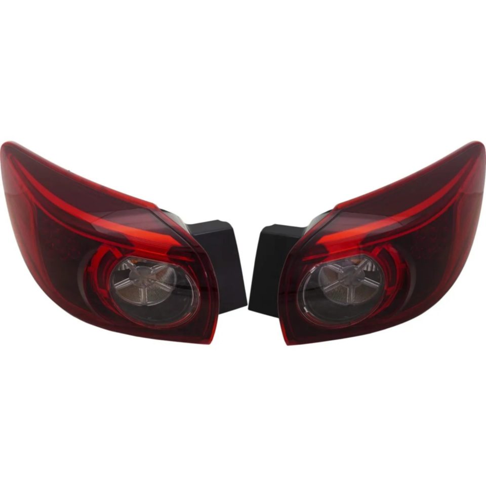 Premium Tail Light Set For 2014-2018 Mazda 3 3 Sport LH & RH Inner and Outer w/ bulb LED