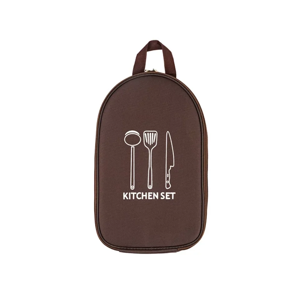 Home Outdoor Camping Cookware Storager Cooking Utensil Organizer Portable Oxford Kitchen Ware Storage Bag Travel Tableware Pouch
