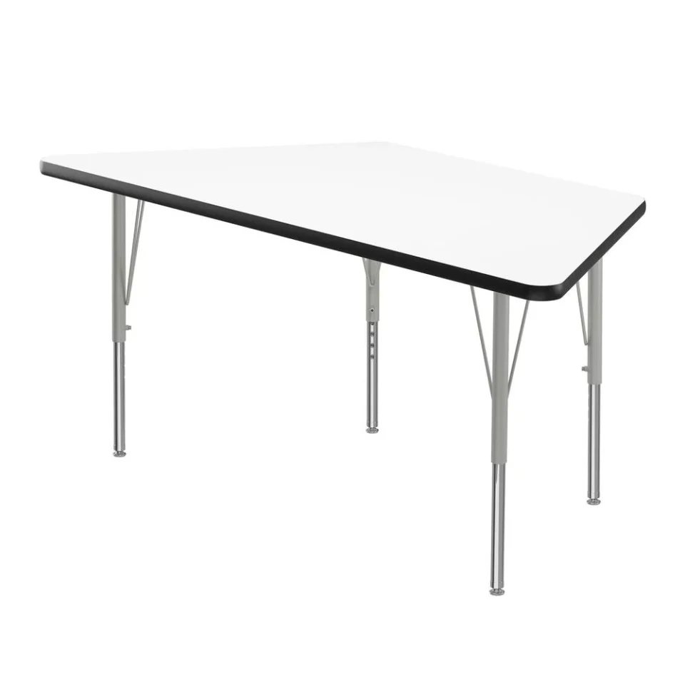 Office Best-Selling Correll Inc. Deluxe High-Pressure Top Activity Tables, 30x60, TRAPEZOID WHITE SILVER MIST