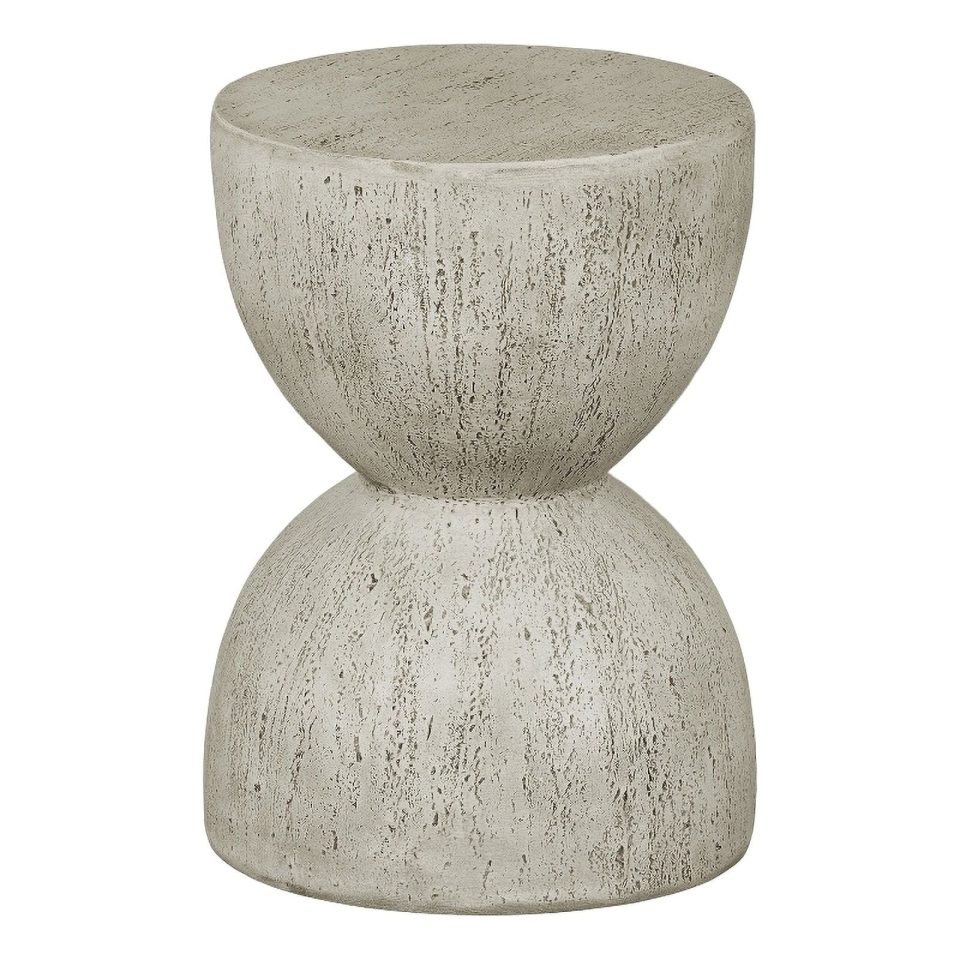 Home Pemberly Row Contemporary Hourglass Side Table in Cream Finish