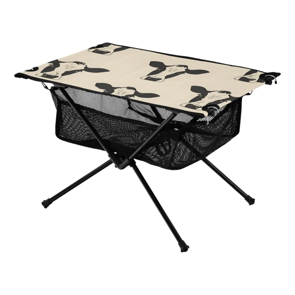 Multi-Purpose Cows Camping Folding Table Portable Beach Table with Storage Bag Compact Picnic Table for Outdoor Travel Fishing BBQ